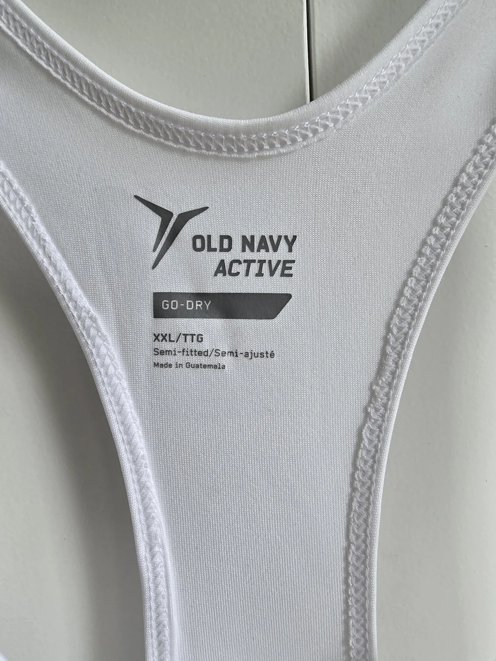 Old Navy White Go-dry Active Racerback Performance Graphic Tank